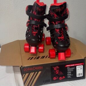 Roller Derby Trac Star Adjustable Kids Skates - Black and Red